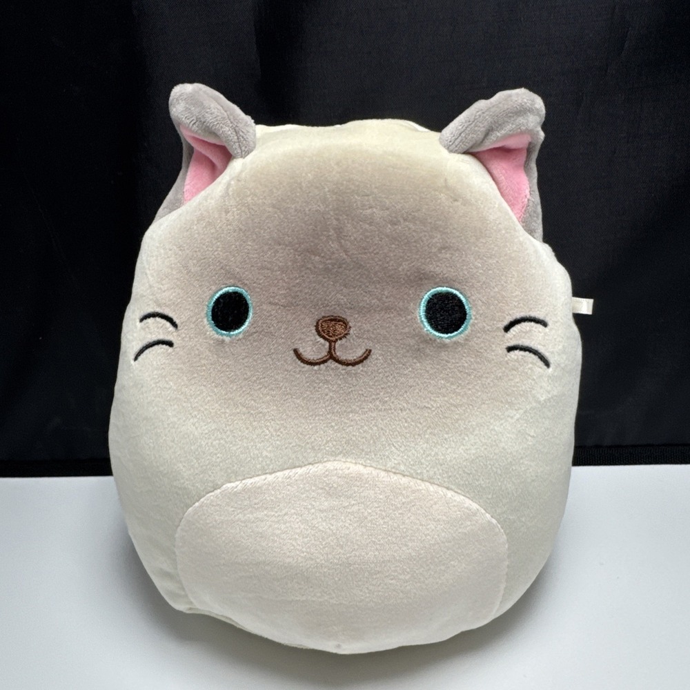 Squishmallow  2002 Kellytoy 8 inch Felton‎ the Grey and Tan Siamese Cat